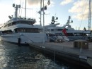 The mega yachts in St Barts